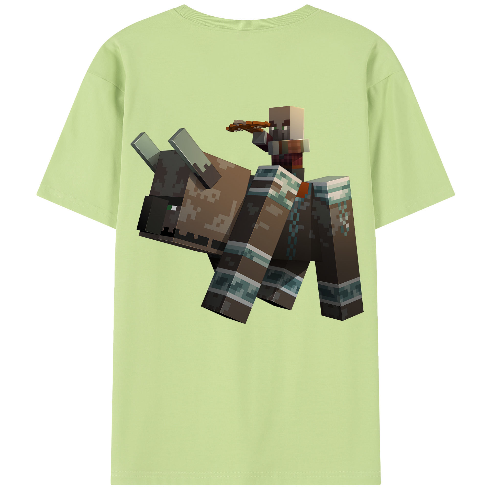 （画像用） マインクラフト ブロックの世界 Minecraft MC Block world 綿100％半袖Tシャツ（背面プリント）